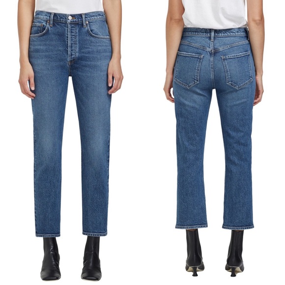 Agolde Denim - AGOLDE Riley High Rise Straight Crop in Transfer in Size 27